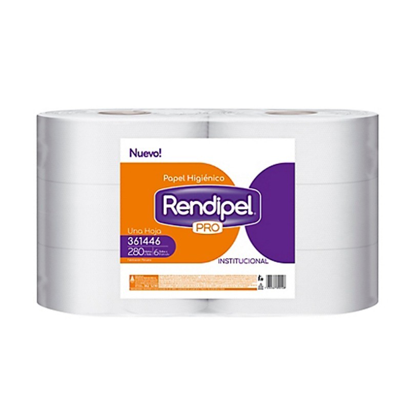 RENDIPEL PRO - Papel higienico doble hoja - 100 m x rollo - paquete x 6 rollos (copiar)