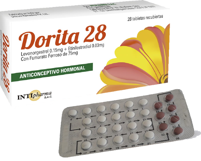 DORITA 28 - Tabletas recubiertas x 28 dias - 0.15 mg + 0.03 mg + 75 mg