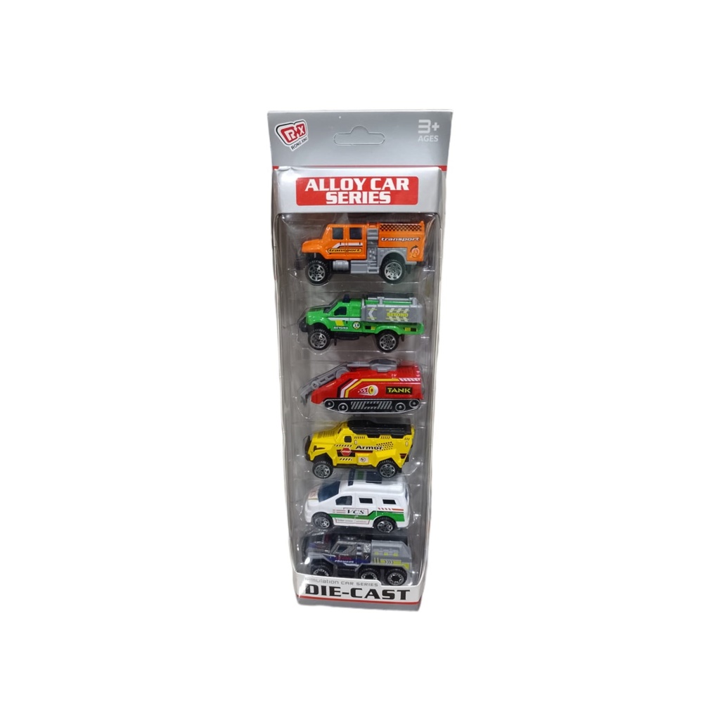 SET CARRITOS DIE CAST - Set de carritos de metal RESCATE / ALLOY CAR SERIES - DIE CAST caja x 6