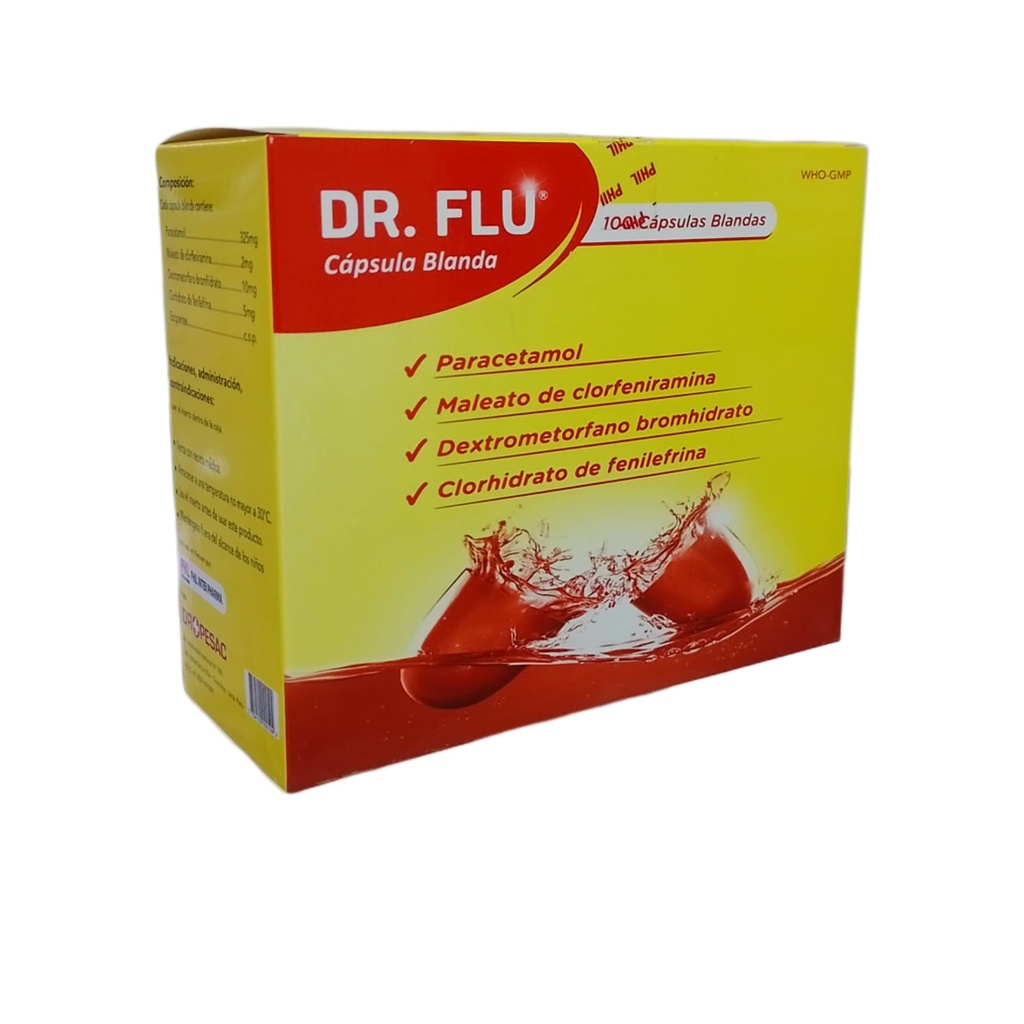 DR. FLU - Capsulas blandas caja x 100 - 325 mg + 2 mg + 10 mg + 5 mg