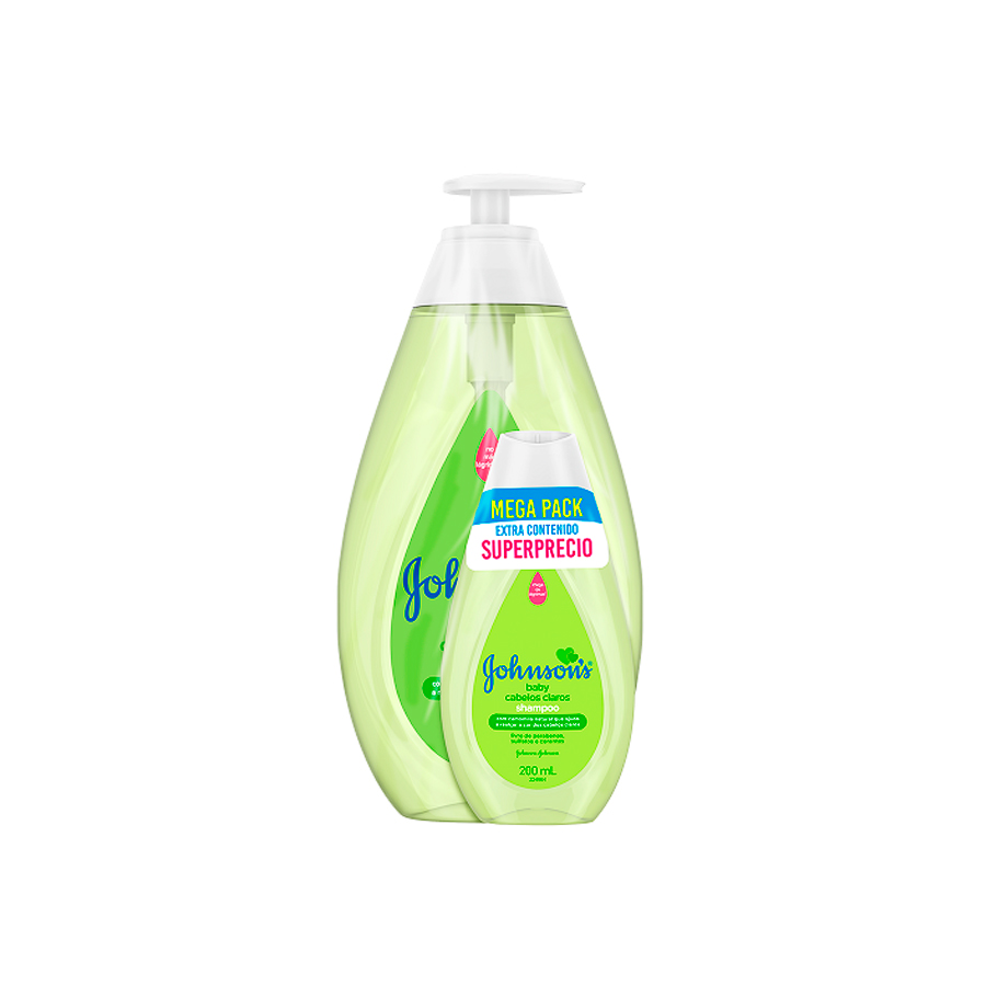 MEGA PACK JOHNSONS - Mega pack extra contenido SUPER PRECIO - Shampoo JOHNSONS BABY - MANZANILL 750 mL + 200 mL