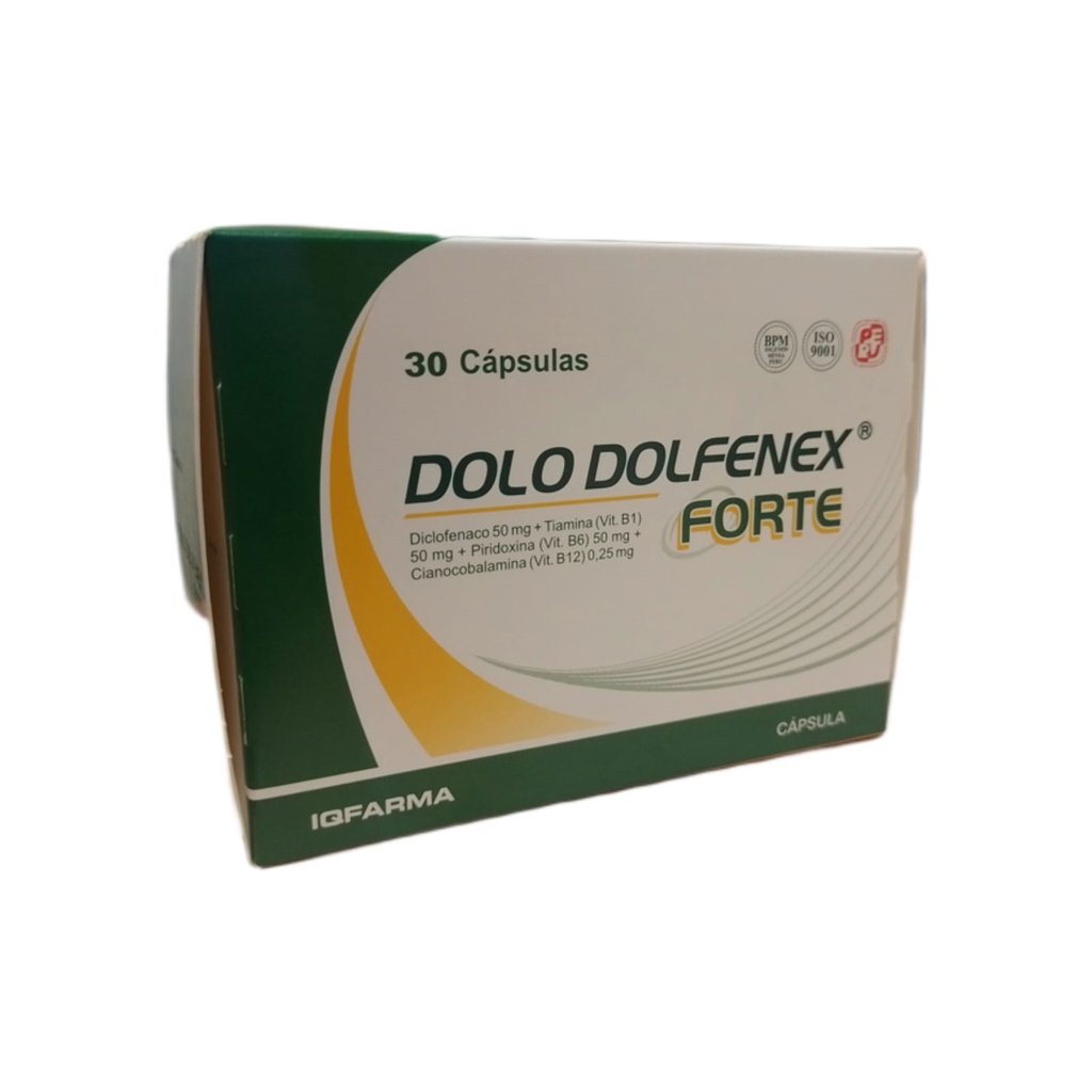 DOLO DOLFENEX FORTE - Capsulas caja x 30 - 50 mg + 50 mg + 50 mg + 0.25 mg