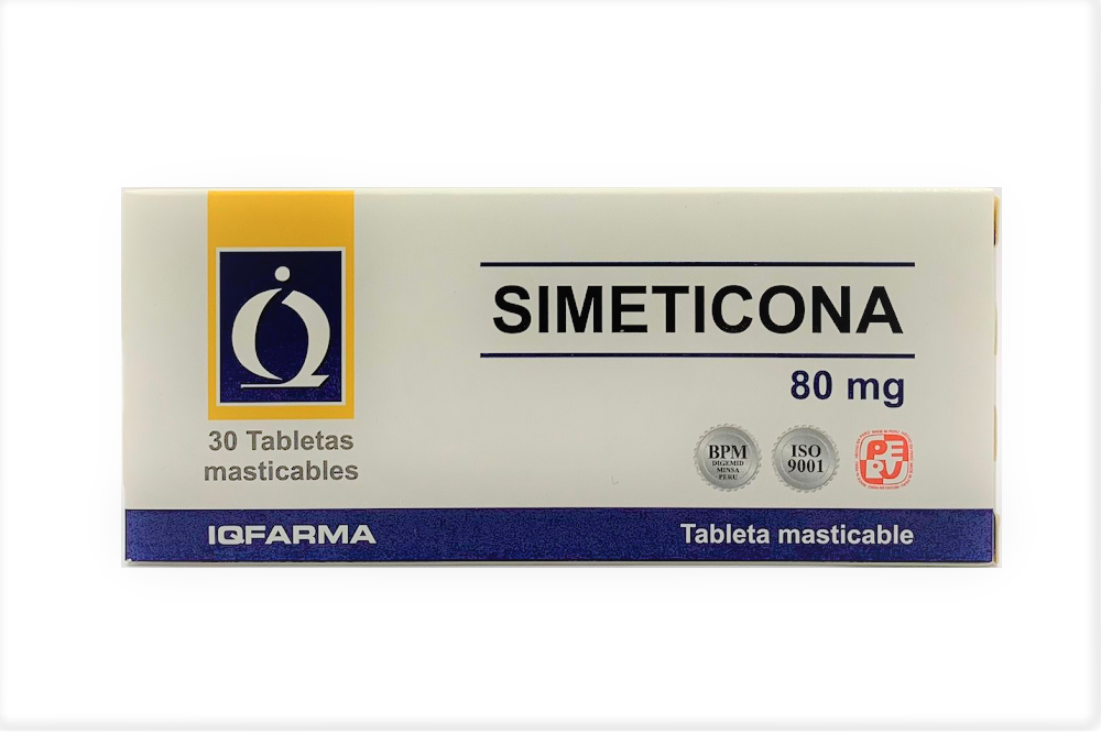 SIMETICONA IQFARMA - Tabletas masticables caja x 30 - 80 mg