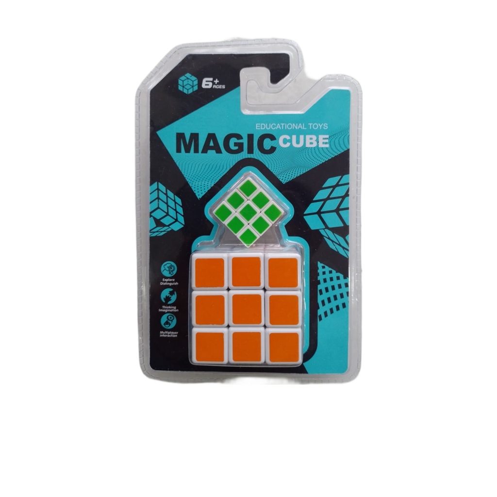 MAGIC CUBE - Juego del cubo magico 3 x 3 x 3 en blister - 2 CUBOS ( GRANDE Y CHICO )