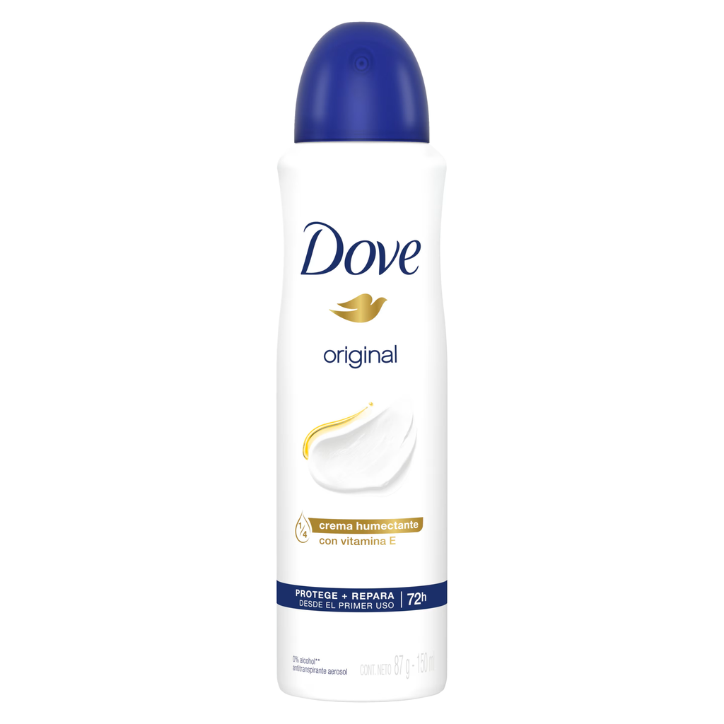 DOVE ORIGINAL - Aerosol antitranspirante - 1/4 CREMA HUMECTANTE 48H x 89 g / 150 mL (copiar)