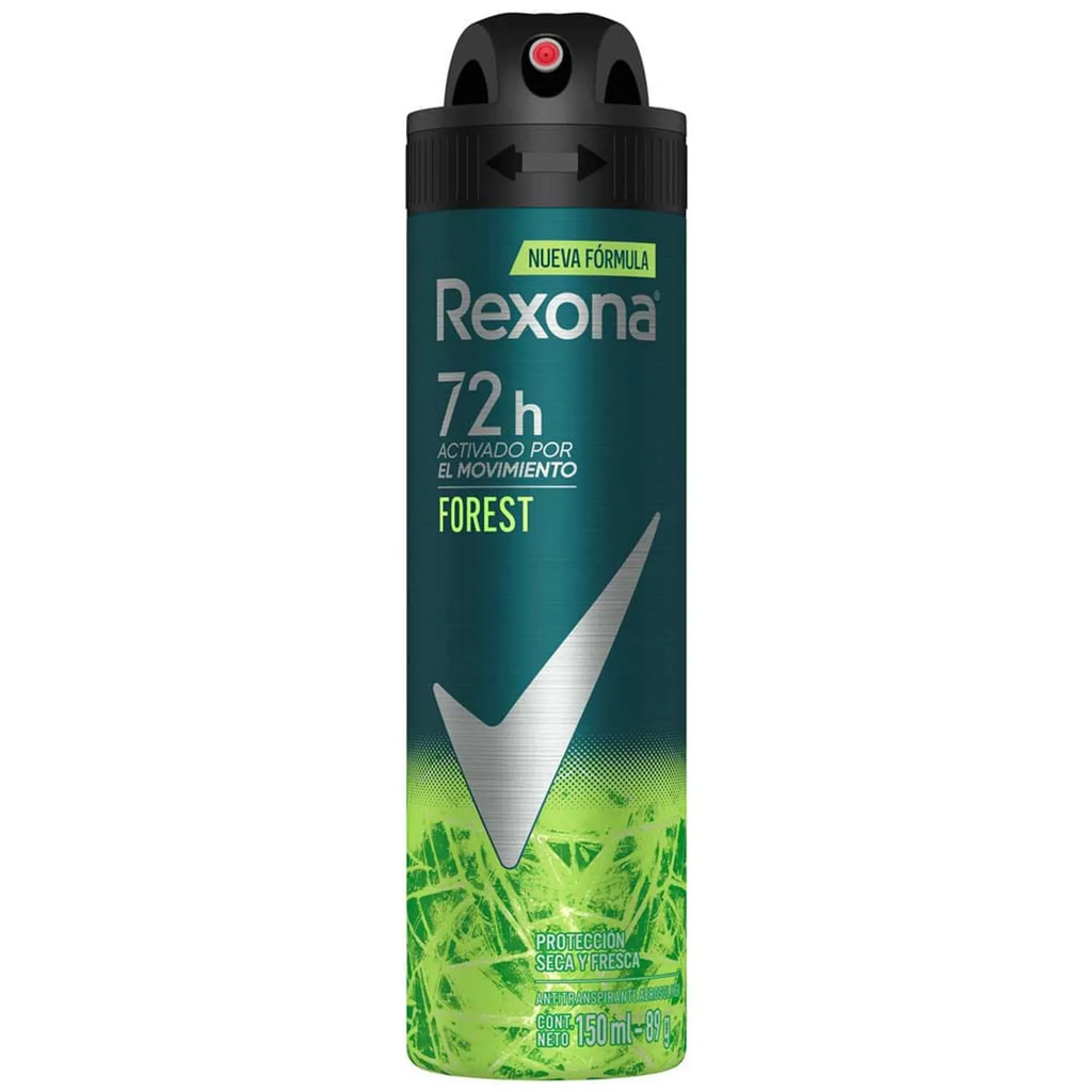 REXONA - Aerosol antitranspirante ACTIVADO POR EL MOVIMIENTO - FOREST 72 h x 89 g / 150 mL