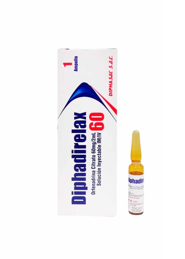 DIPHARELAX 60 - Solucion inyectable ampolla via I.M. - I.V. caja x 1 - 60 mg / 2 mL