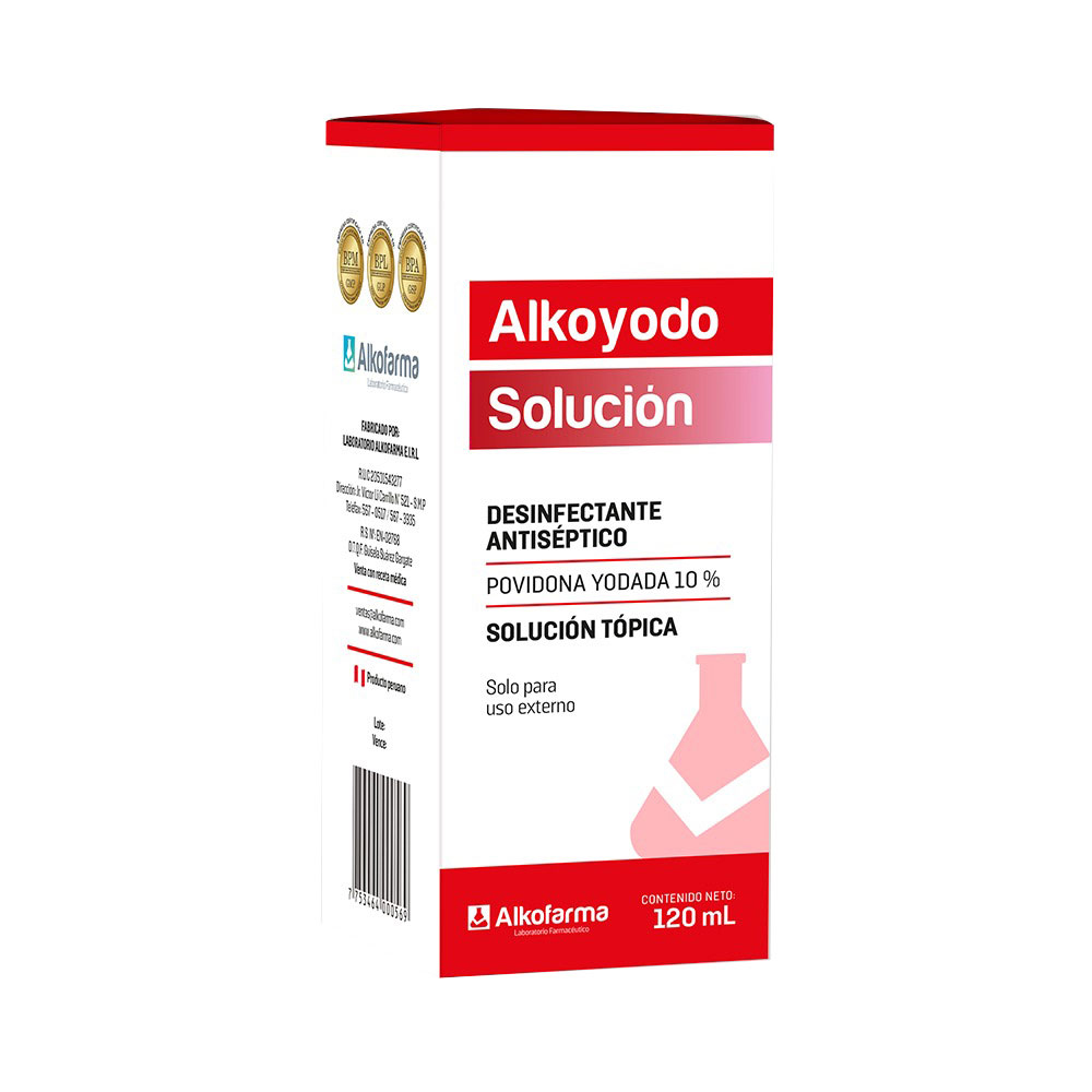 ALKOYODO SOLUCION - Solucion topica uso externo x 120 mL