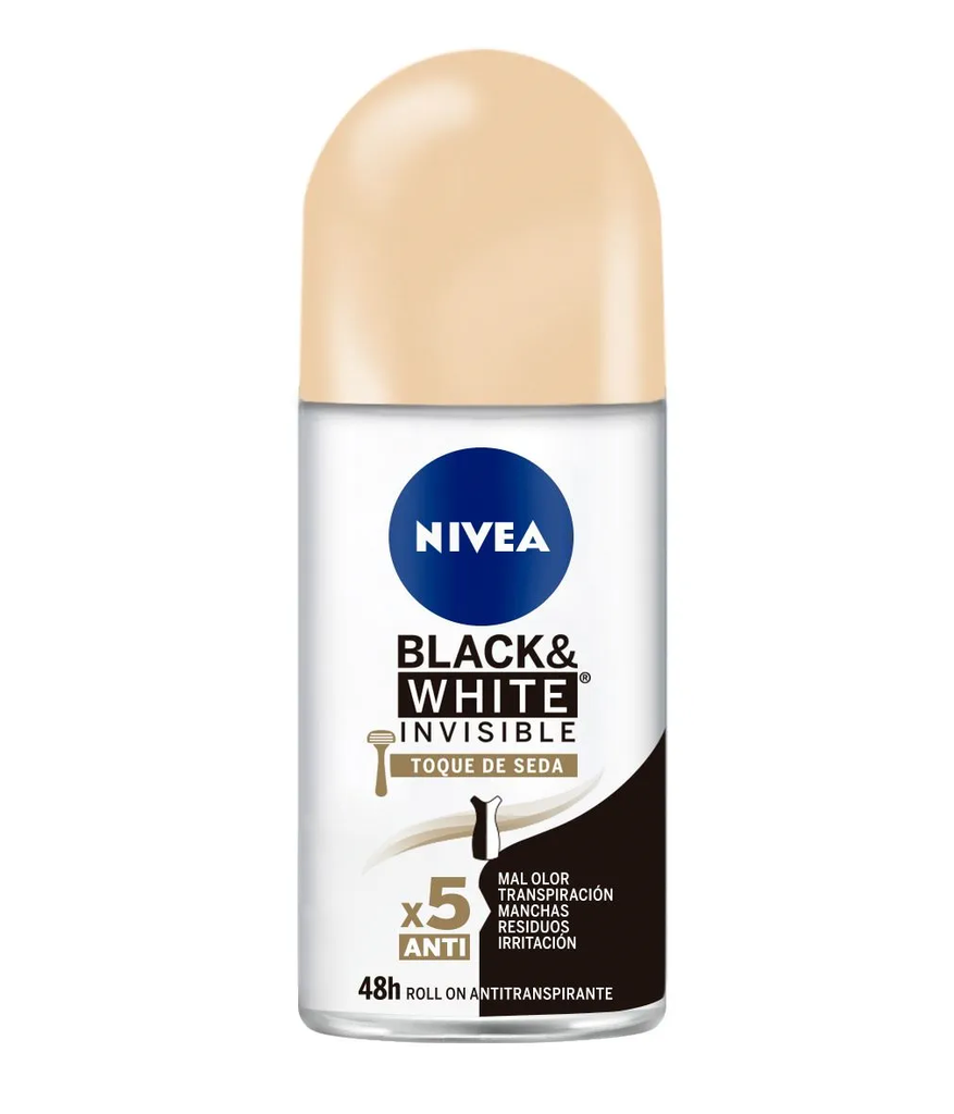 NIVEA BLACK &amp; WHITE - Roll on antitranspirante INVISIBLE CLEAR 48 HRS x 50 mL (copiar)