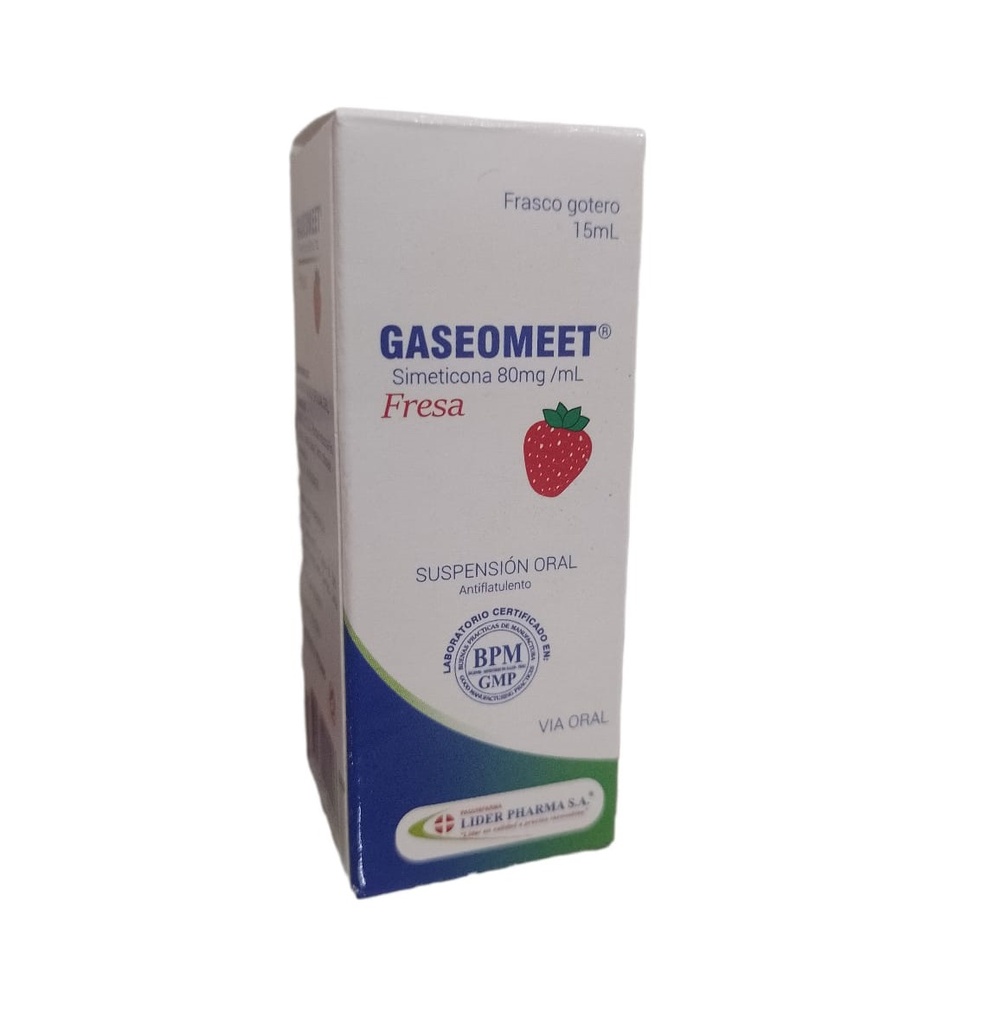 GASEOMEET - Suspension oral gotas - SABOR FRESA - x 15 mL - 80 mg