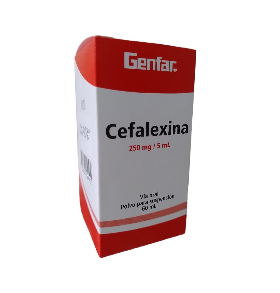 CEFALEXINA GENFAR - Polvo para suspension oral x 60 mL - 250 mg / 5 mL