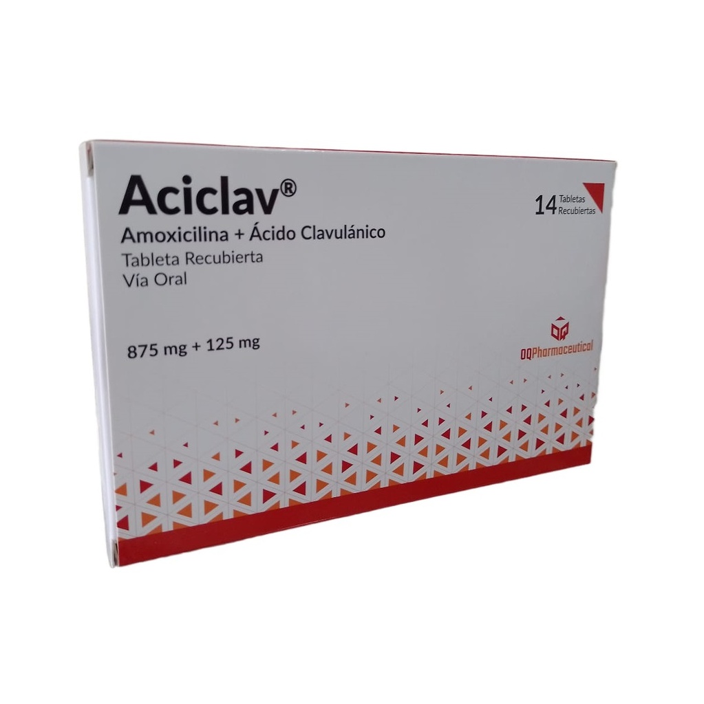 ACICLAV - Tabletas recubiertas caja x 14 - 875 mg + 125 mg