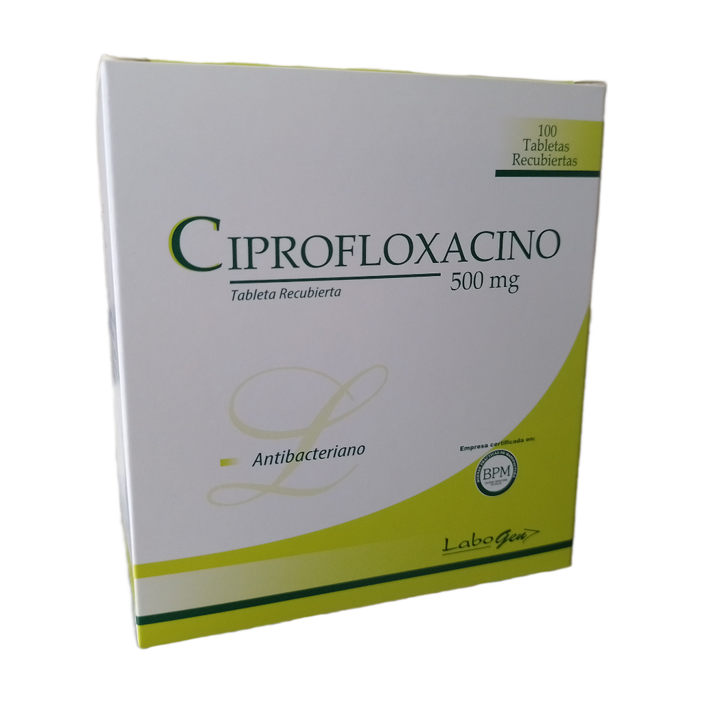 CIPROFLOXACINO - Tabletas recubiertas caja x 100 - 500 mg