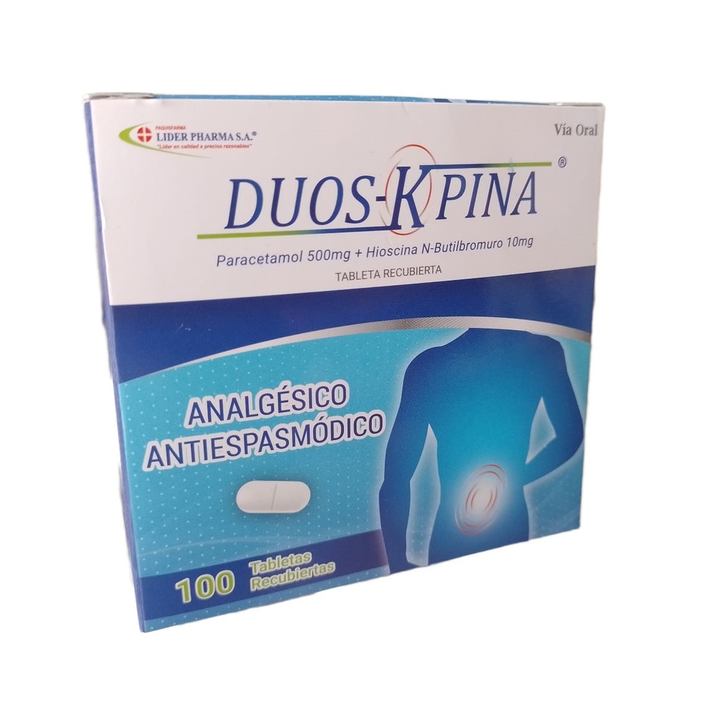 DUOS KPINA - Tabletas recubiertas caja x 100 - 10 mg + 500 mg