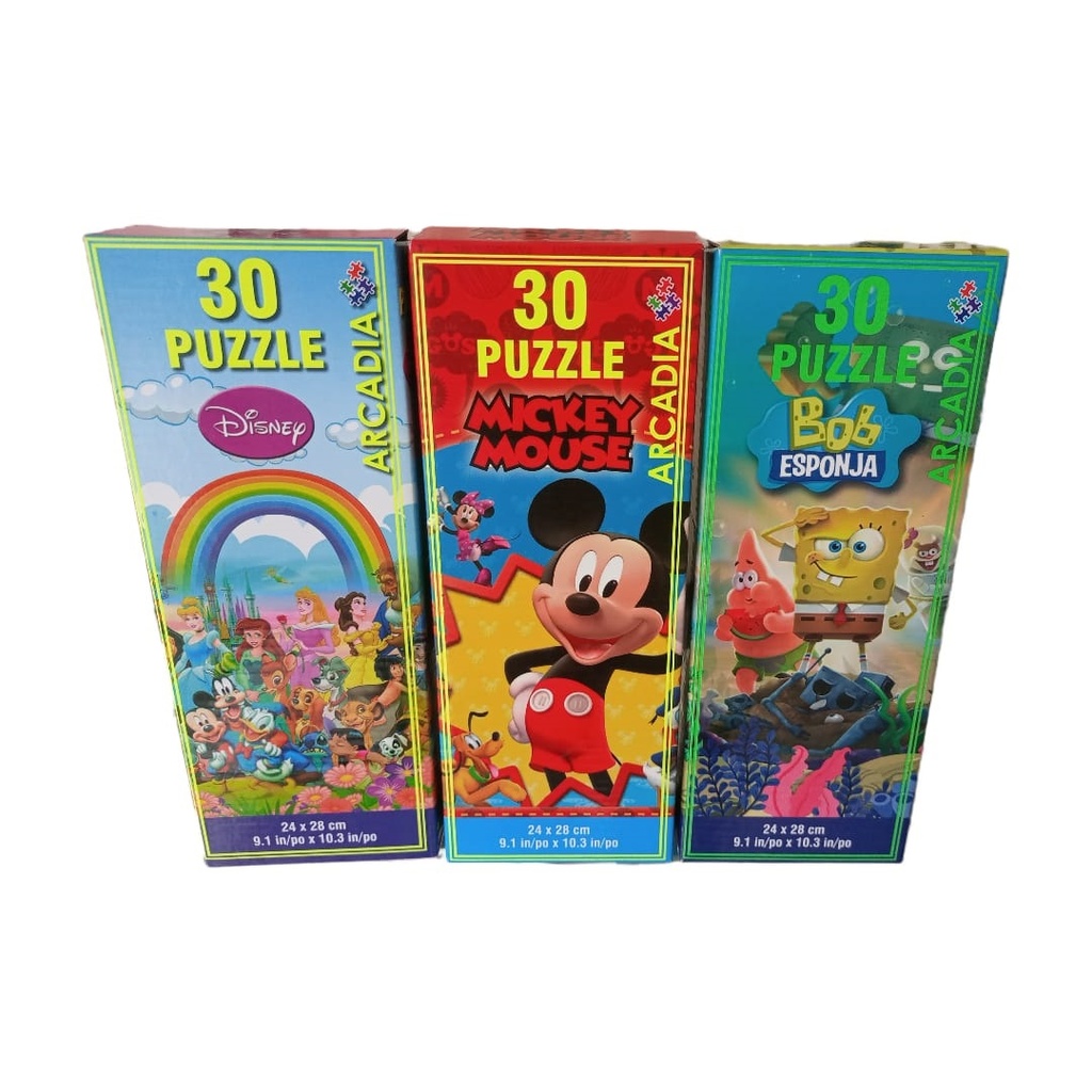 ROMPECABEZA PUZZLE - Rompecabezas de carton x 30 piezas (24 x 28 cm) en variedad de diseños