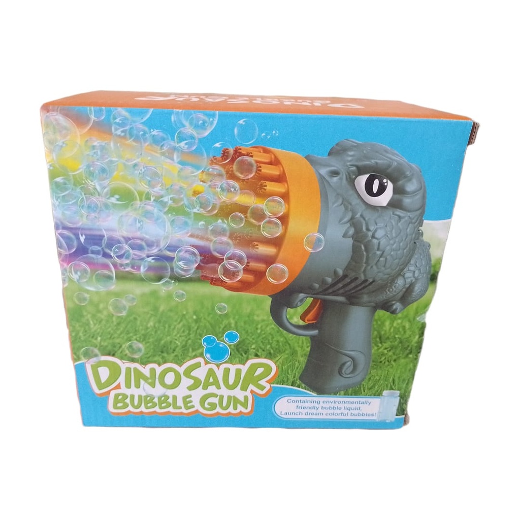 DINOSAURIO BURBUJAS - Pistola para burbujas DINOSAUR BUBBLE GUN en caja