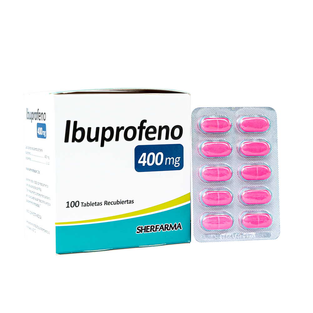 IBUPROFENO SHERFARMA - Tabletas recubiertas caja x 100 - 400 mg