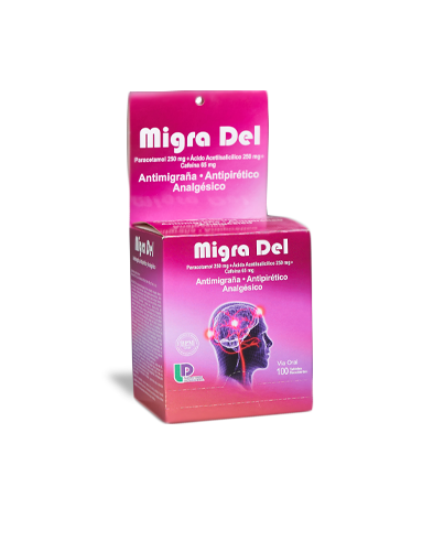 MIGRA DEL - Tabletas caja x 100 ( 50 sobres x 2 c/u ) - 250 mg + 250 mg + 65 mg