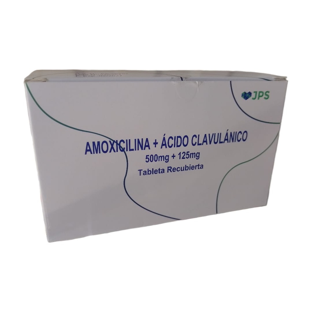 AMOXICILINA + ACIDO CLAVULANICO JPS - Tabletas recubiertas caja x 100 - 500 mg + 125 mg