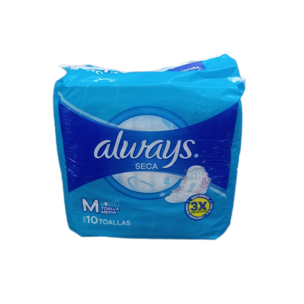 ALWAYS - Toallas femeninas ALWAYS - PROTECCION TOTAL - SECA x 10 unidades