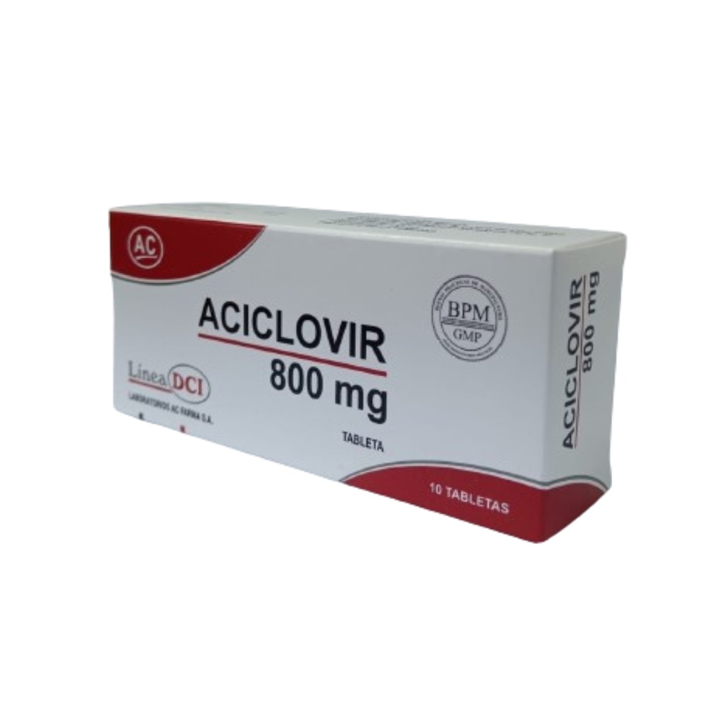 ACICLOVIR AC FARMA - Tabletas caja x 10 - 800 mg