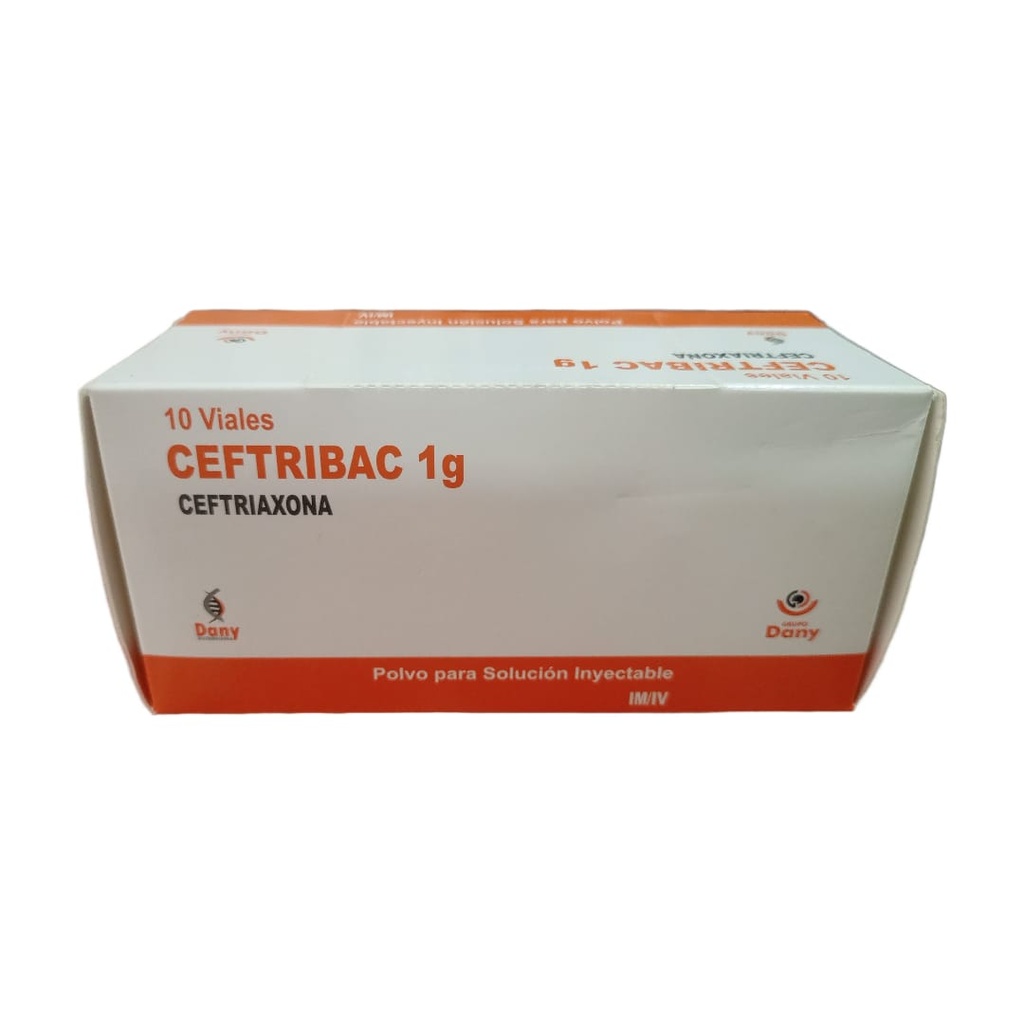 CEFTRIAXONA DANY - Polvo para solucion inyectable via I.V. - I.M. caja x 10 - 1 g (copiar)