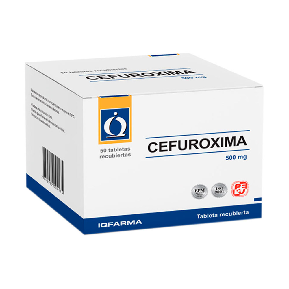 CEFUROXIMA PHARMA GENERICOS - Tabletas recubiertas caja x 10 - 500 mg (copiar)