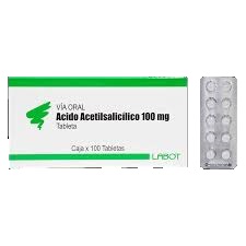 ACIDO ACETILSALICILICO - Tabletas caja x 100 - 100 mg