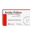 [ACIDO FOLICO PORTU] ACIDO FOLICO PORTUGAL - Tab. Recu. caja x 100  - 0.5 mg