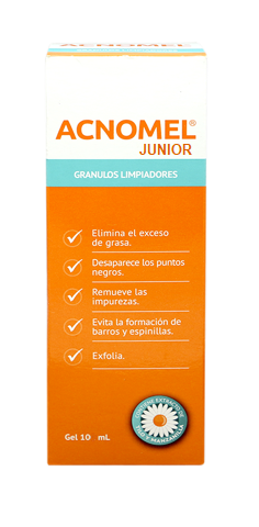 ACNOMEL JUNIOR - Crema en sachets con GRANULOS LIMPIADORES x 10 mL