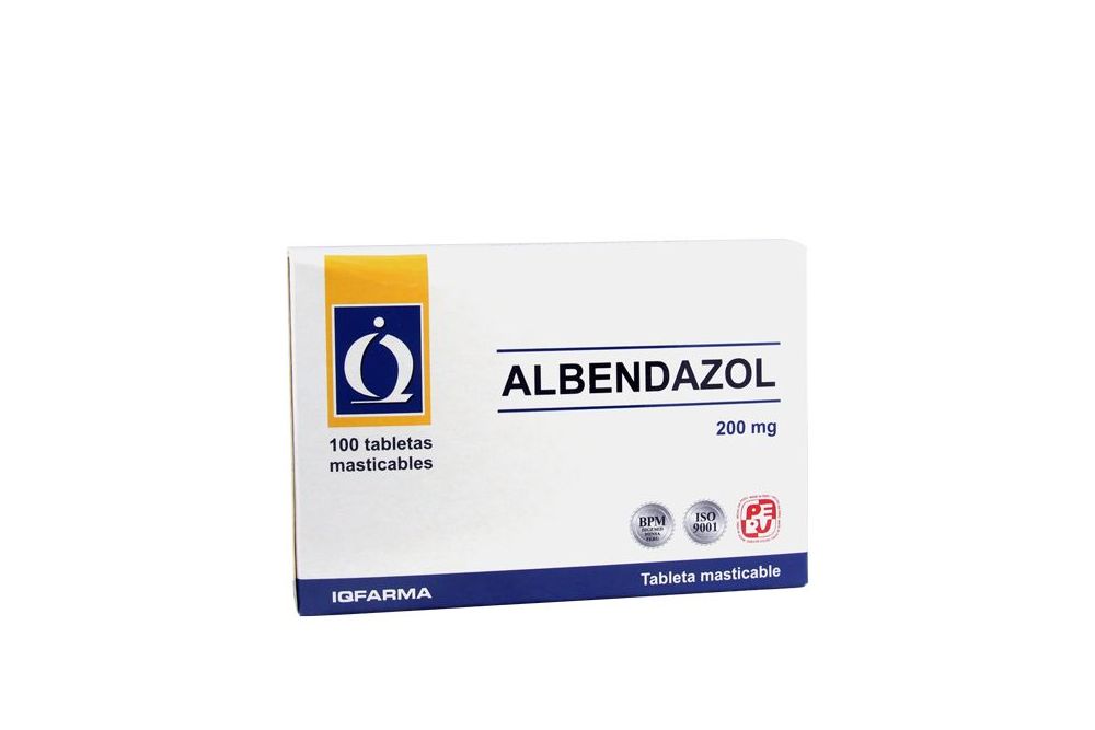ALBENDAZOL IQFARMA - Tabletas masticables caja x 100 - 200 mg