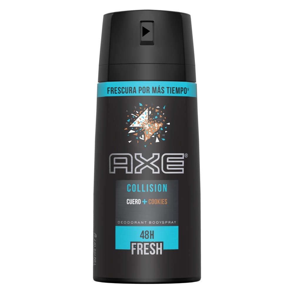 AXE - Aerosol antitranspirante COLLISION - CUERO + COOKIES 48H FRESH x 97 g / 150 mL