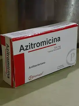 AZITROMICINA PORTUGAL - Tabletas recubiertas caja x 3  - 500 mg