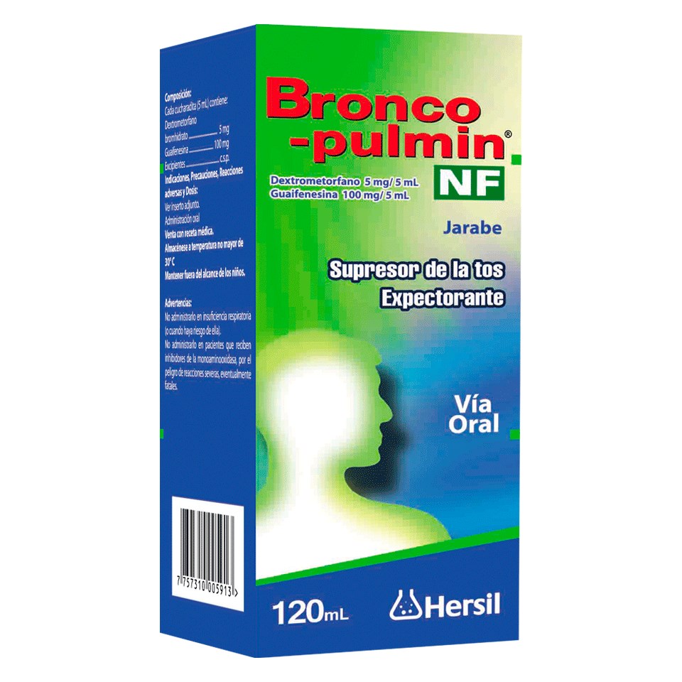 BRONCO - PULMIN NF - Jarabe x 120 mL - 5 mg + 100 mg / 5 mL