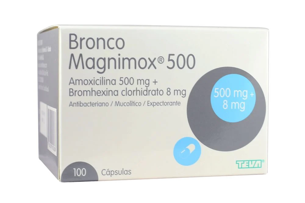 BRONCO MAGNIMOX 500 - Caps. caja x 100 - 500 mg + 8 mg