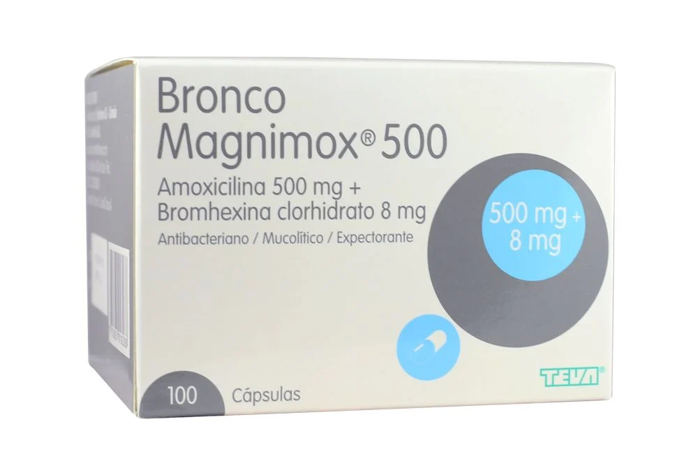 BRONCO MAGNIMOX 500 - Capsulas caja x 100 - 500 mg + 8 mg