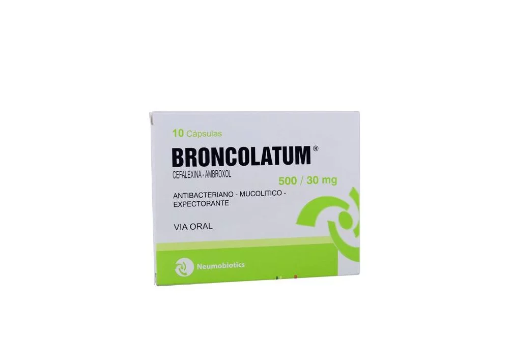 BRONCOLATUM - Capsulas caja x 10 - 500 mg + 30 mg