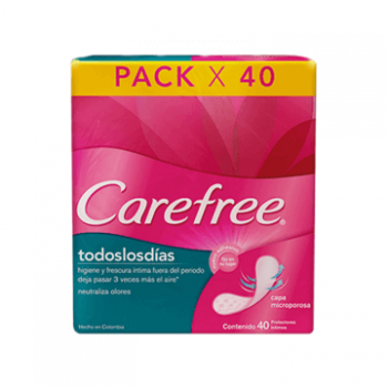 CAREFREE TODOS LOSDIAS - Protectores intimos CAREFREE - con perfume x 40 unidades