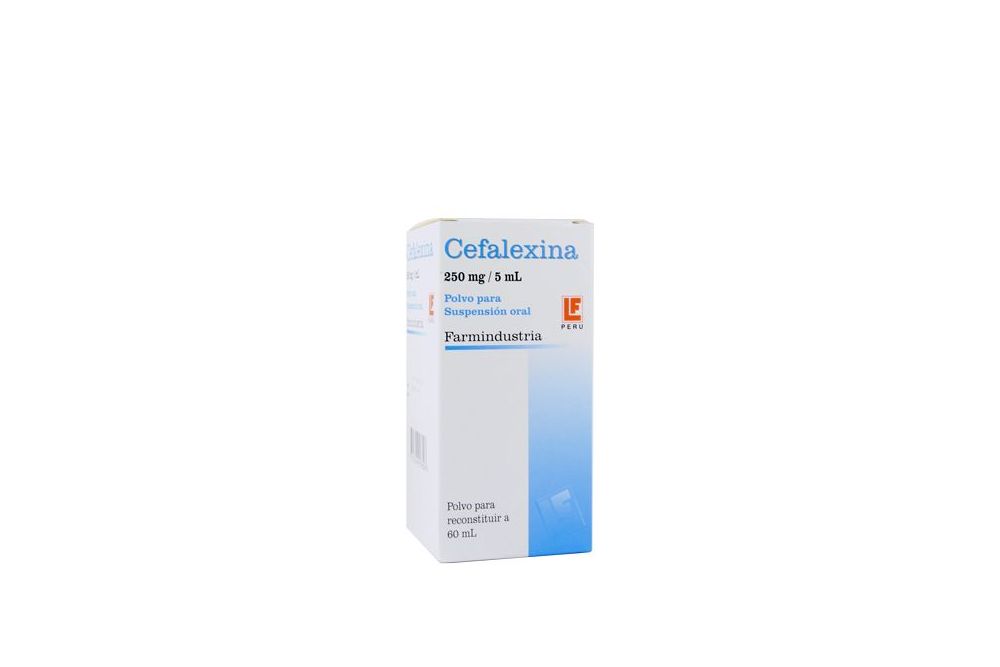 CEFALEXINA FARMINDUSTRIA - Polv. Susp. Oral Fco. x 60 mL - 250 mg / 5 mL