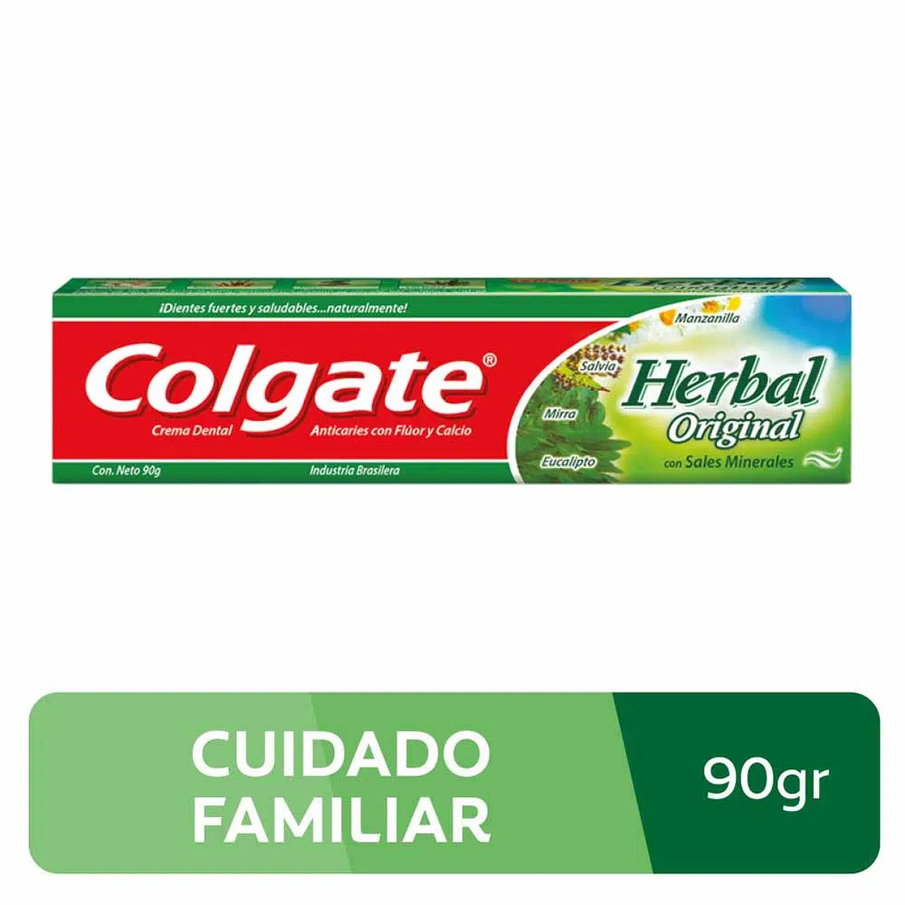 COLGATE HERBAL ORIGINAL - Crema dental Anticaries con fluor y calcio 90 g