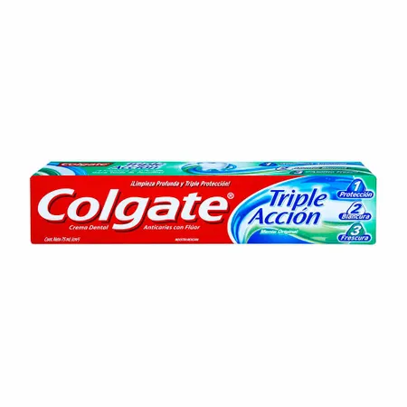 COLGATE TRIPLE ACCION - Crema dental Anticaries con fluor - MENTA OTIGINAL  x 75 mL