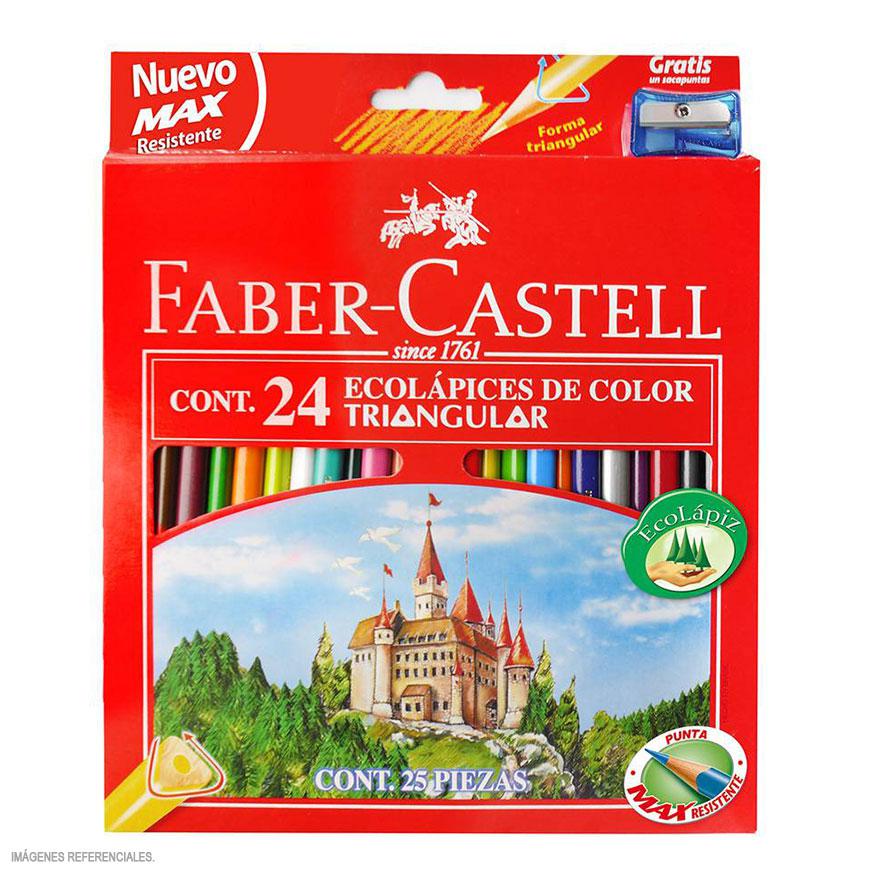 COLORES LARGOS x 24 - Colores largos triangulares FABER CASTELL  x 24