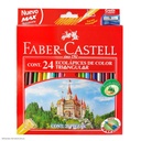 COLORES LARGOS x 24 - Colores largos triangulares FABER CASTELL  x 24