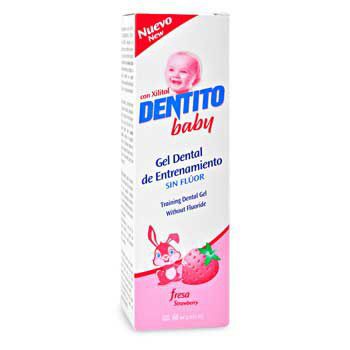 DENTITO BABY - Gel dental de entrenamiento sin fluor FRESA STRAWBERRY 60 mL