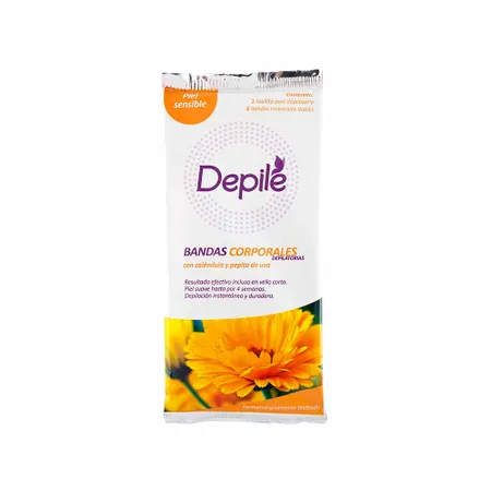 DEPILE BANDAS - Bandas Corporales Depilatorias con calendula y pepita de uva