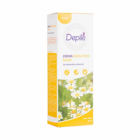 DEPILE FACIAL - Crema Depiladora Facial CON MANZANILLA Y VITAMINA E - 50 mL