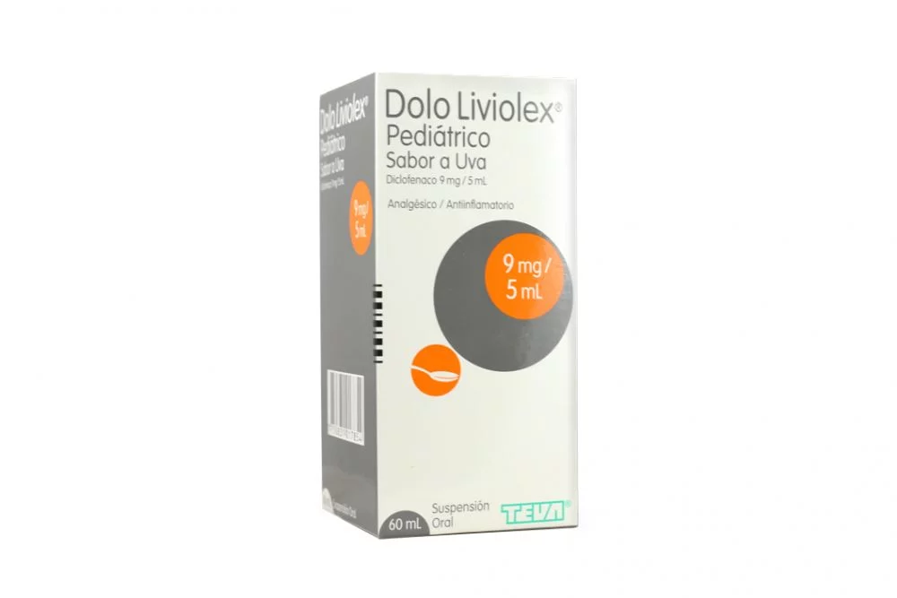 DOLO LIVIOLEX PEDIATRICO - Suspension oral x 60 mL - SABOR UVA - 9 mg / 5 mL