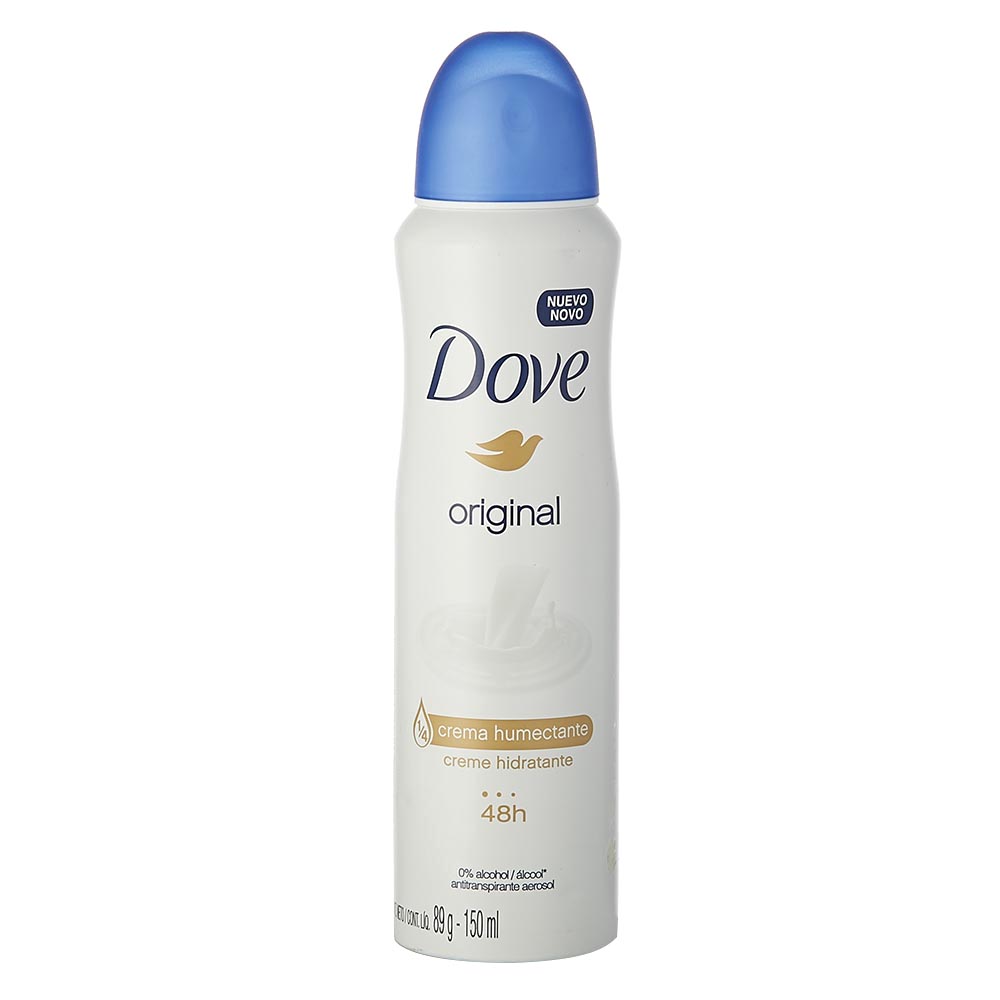 DOVE ORIGINAL - Aerosol antitranspirante - 1/4 CREMA HUMECTANTE 48H x 89 g / 150 mL