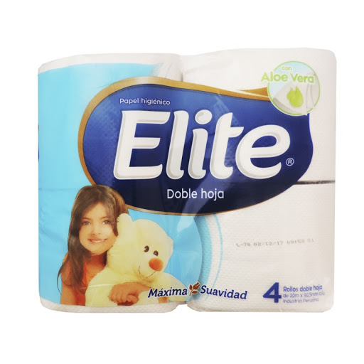 ELITE - Papel higienico con aloe vera DOBLE HOJA - 20 metros x 4 ROLLOS