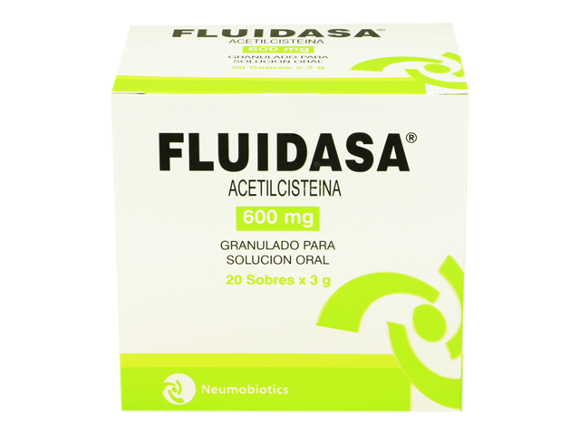 FLUIDASA - Granulados para solucion oral caja x 20 sobres x 3 g - 600 mg